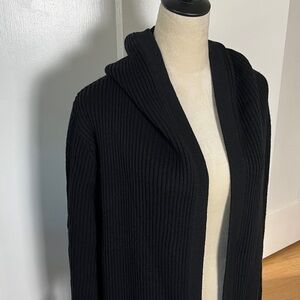 J. Crew Wool Knit Duster Cardigan in Black Large